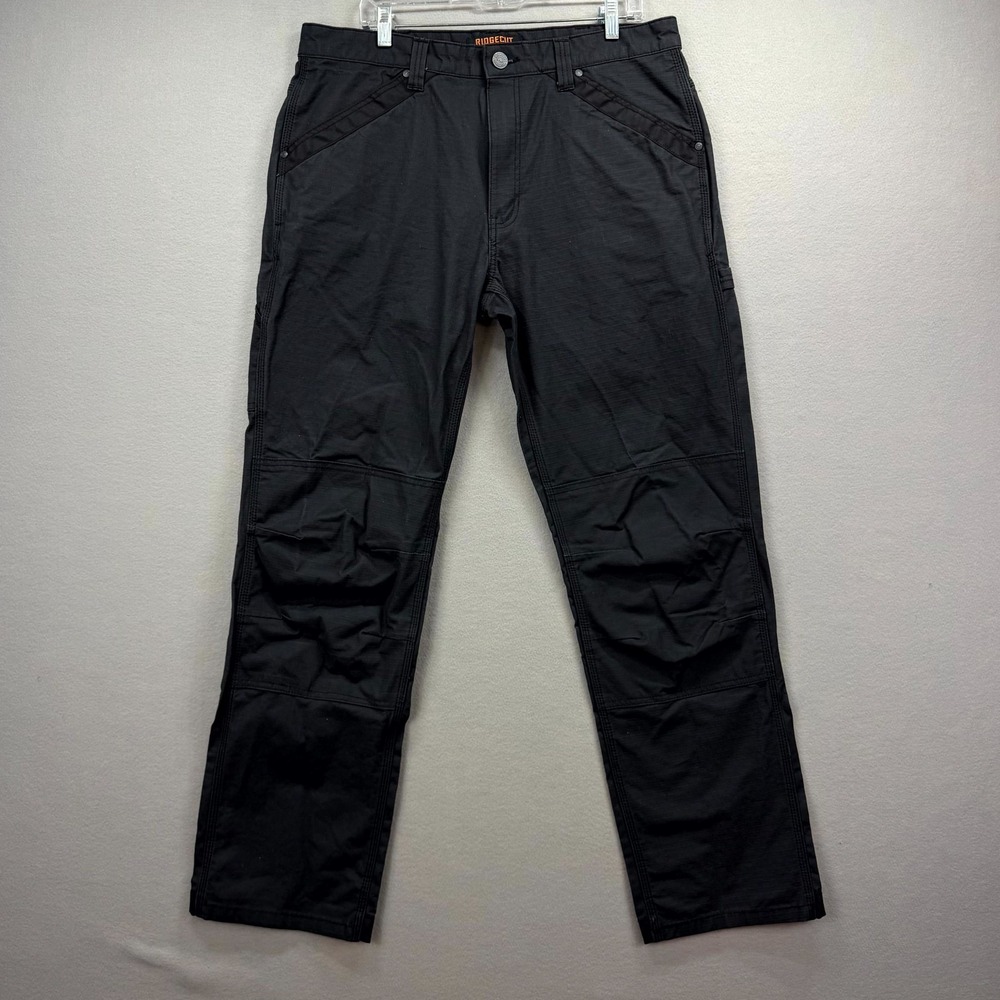 Ridgecut Tough Wear Work Pants Mens 36x34 Charcoal Double Knee Ripstop Utility